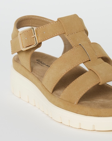 Cushion Walk Taupe Flatform Fisherman Sandals - Wide Fit (E)