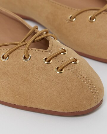 Belize Lace Front Ballerina Shoes - Wide Fit (E)