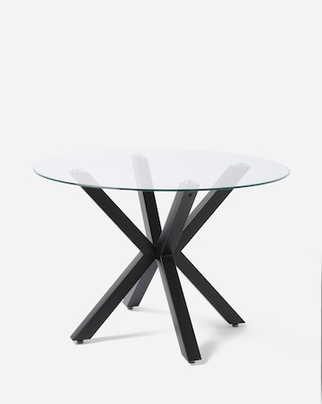 Bodie Black Dining Table with 4 Etta Fabric Chairs