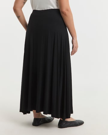 Simply Be Black Full Jersey Midaxi Skirt