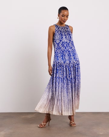 Joanna Hope Printed Halter Neck Dress With Metallic Thread