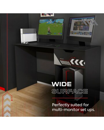 Octane Gaming Desk with Drawer Red