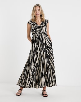 Piure Cotton Tie Front Maxi Dress