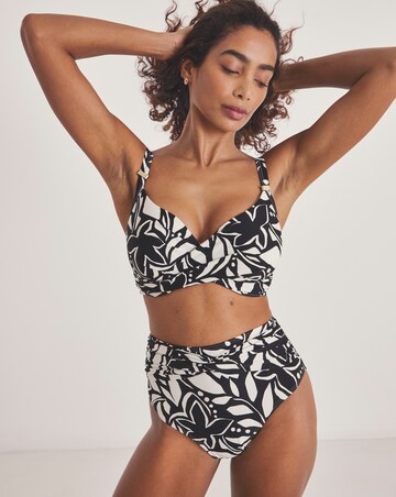 MAGISCULPT Medium Control Floral Twist Front High Waist Bikini Bottoms