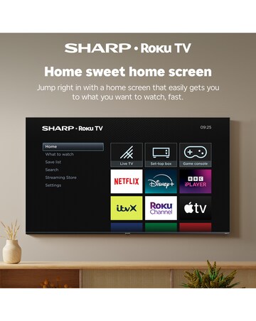 Sharp 1T-C32HD2225KB 32in Smart HD Roku Freely LED TV