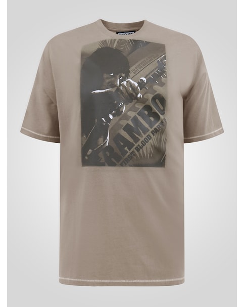 D555 Jarret Official Rambo Printed T-Shirt - Stone