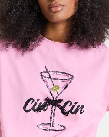 Simply Be Pink Dirty Martini Graphic T-Shirt