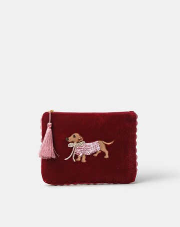 Accessorize Sausage Dog Velvet Pouch