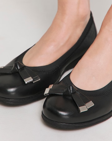 Heavenly Soles Mallory Elasticated Topline Ballerina Extra Wide EEE Fit