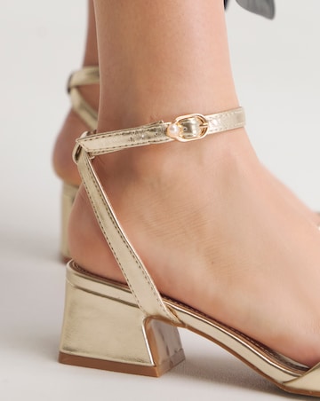 Amber Barely There Low Block Heel Sandals Wide E Fit