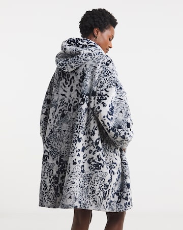 Oversized Leopard Print Hooded Lounge Dress