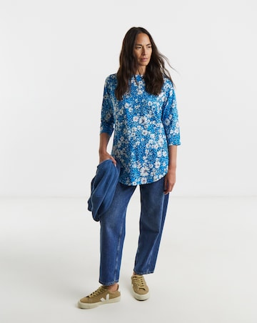 Longline Curved Hem 3/4 Sleeve Top