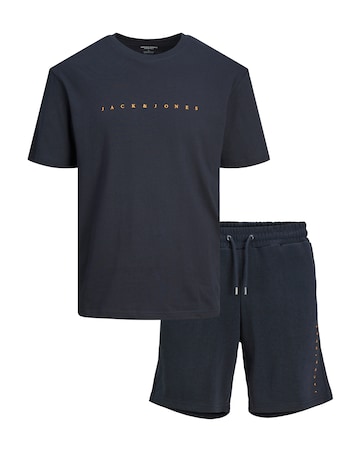 Jack & Jones Star Logo T-Shirt & Short Set - Navy