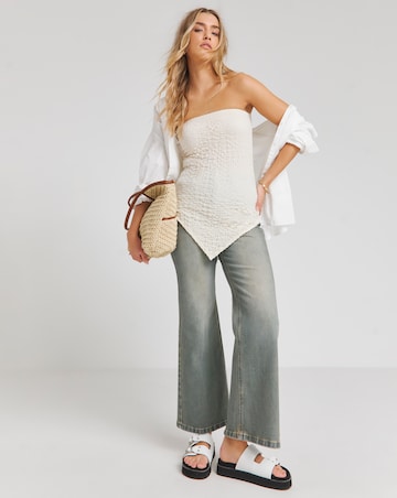 Ivory Textured Bandeau Top