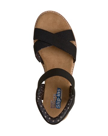 Skechers Bobs Desert Kiss Golden Lily Black Sandals - Standard Fit (D)