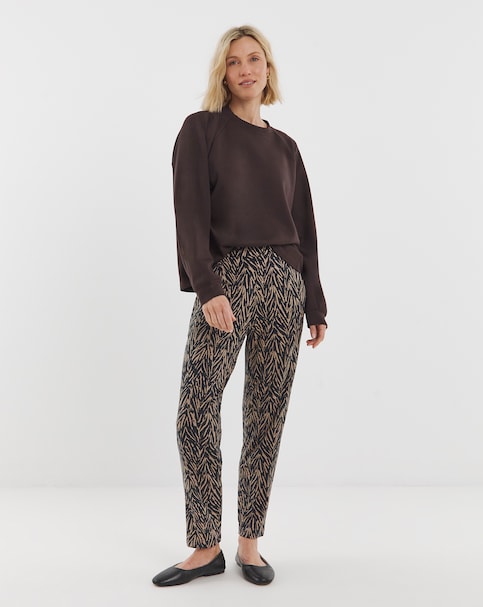 Animal Printed Jersey Tapered Leg Trouser
