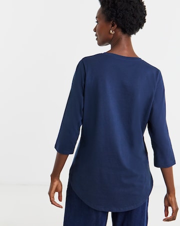 Longline Curved Hem 3/4 Sleeve
