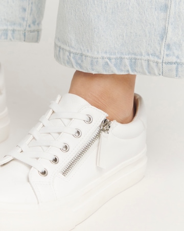 Kate Lace Up Zip Detail Chunky Trainers - Wide Fit (E)