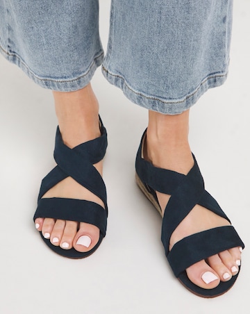 Sonya Soft Strap Espadrille Sandals - Wide Fit (E)
