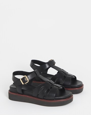 Fontana Leather T Bar Fisherman Sandals - Extra Wide Fit (EEE)