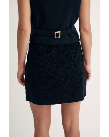 NOBODY'S CHILD Black Stockholm Printed Cord Mini Skirt