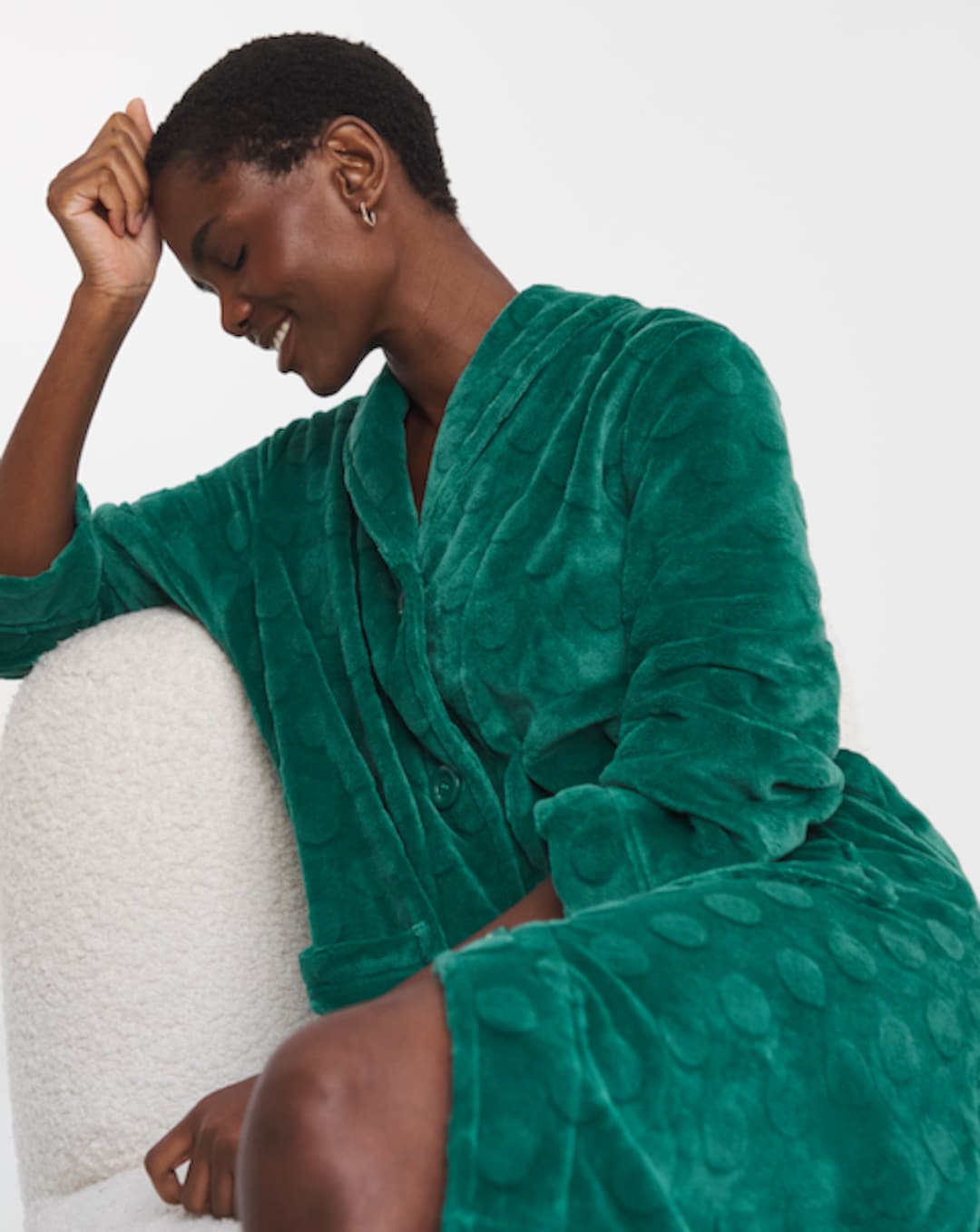 green fleece dressing gown Touch Women Dressing Gown Fleece Sage Green main image 1