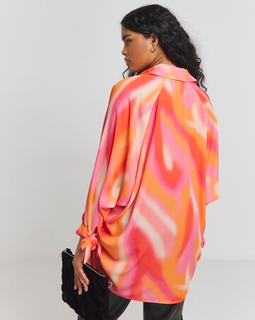 Twisted Wunder Stacey Tie Cuff Oversized Shirt