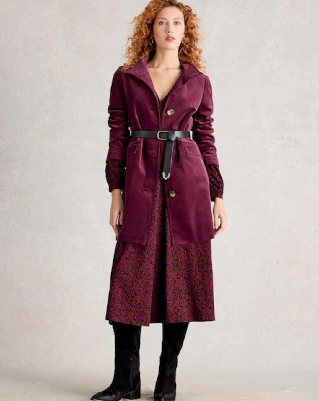 open lace back dress White Stuff Women's Megan V Neck Jersey Midi Dress In Plum Purple Prin —  Maple Gifts