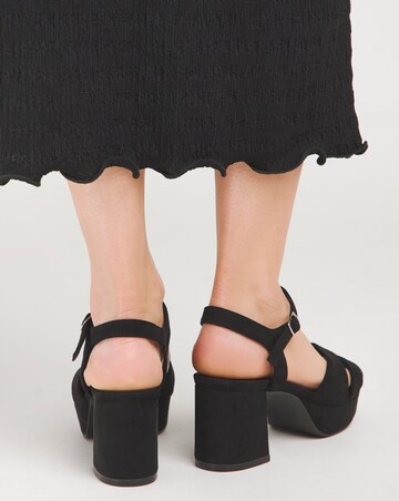 Francine Strap Detail Block Heel Platform Sandal - Wide Fit (E)