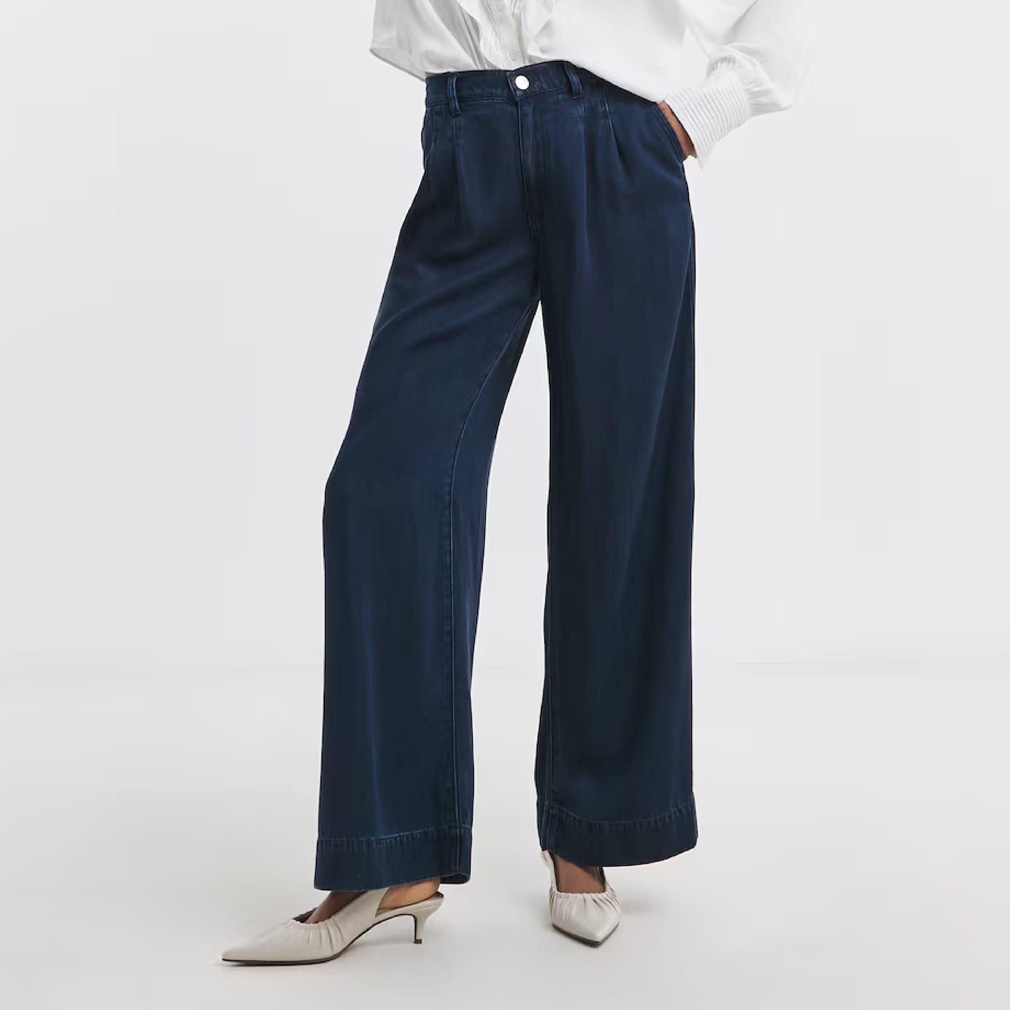 Dark blue wide fit jeans