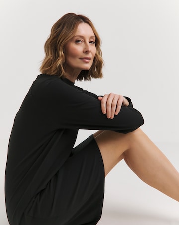 Black Crew Neck Sweat Dress