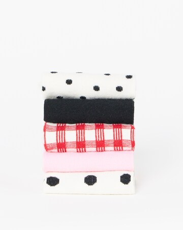 Pretty Secrets (5 Pair Pack) Ankle Socks (Wide Fit) Gingham