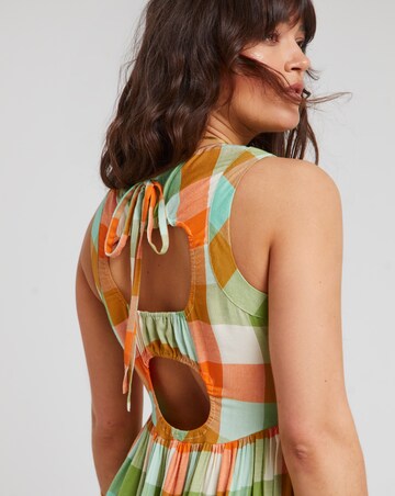 Native Youth Multi Check Sleeveless Midi Dress