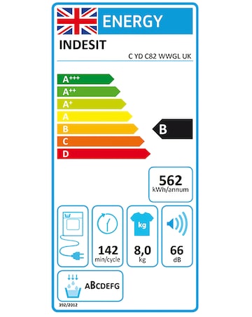 Indesit C YD C82 WWGL UK Condenser Tumble Dryer 8kg White + Install