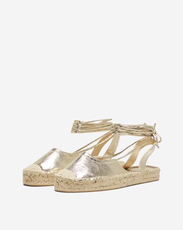 Only Emma Metallic Espadrille Standard Fit With Lace Up Ankle Tie