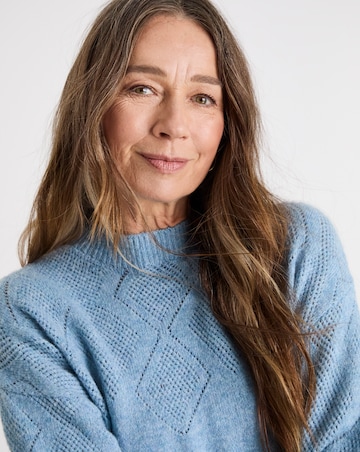Blue Yoke Stitch Jumper