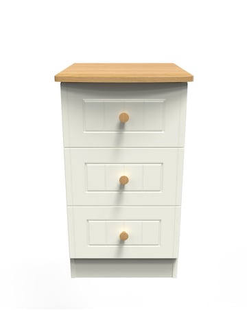Frances Ready Assembled 3 Drawer Bedside