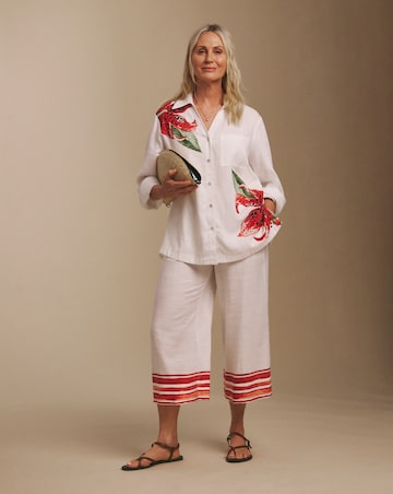 Julipa Cropped Printed Linen Trousers