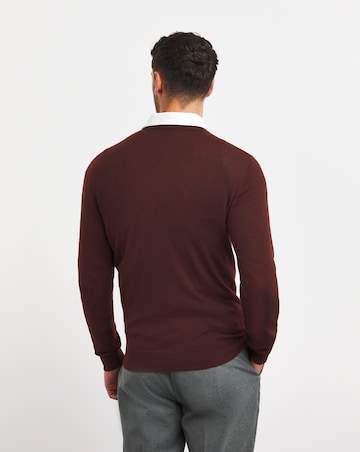 Burgundy Merino Wool Crew Neck