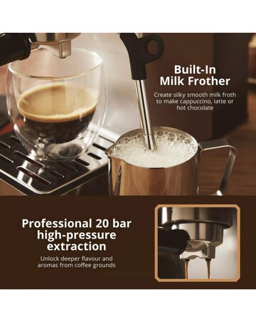 Swan Digital Mini Espresso Coffee Machine with Milk Frother