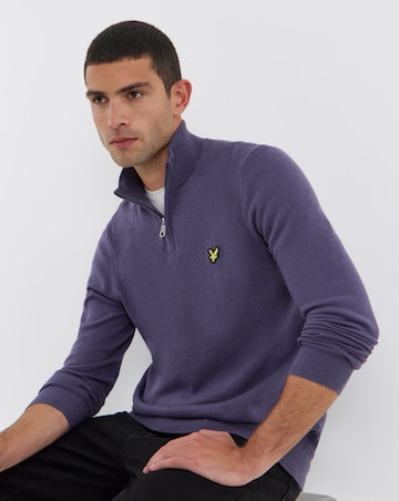 Lyle & Scott Cotton Merino 1/4 Zip Jumper - Graystone