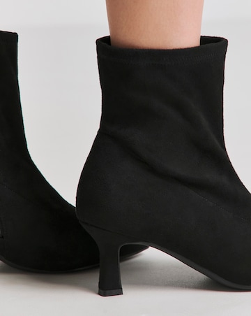 Ally Kitten Heel Sock Boot - Wide Fit (E)