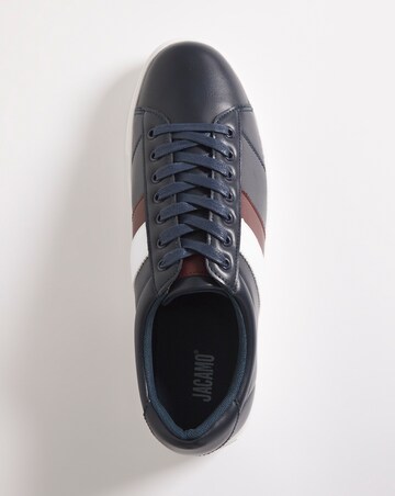 Navy & White Lace Up Trainer Wide Fit