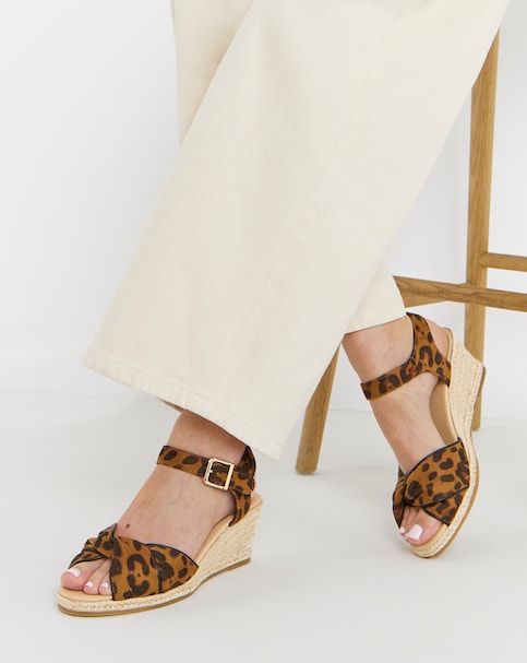 Blaze Twist Detail Espadrille Wedge Sandals - Extra Wide Fit (EEE)