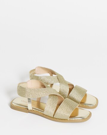 Janna Elasticated Flat Sandals - Wide Fit (E)