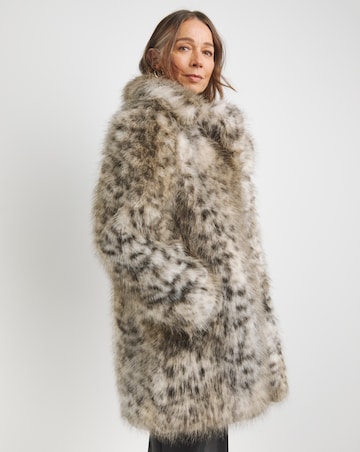 Short Leopard Faux Fur Coat