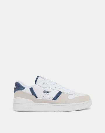 Lacoste T-Clip Set Leather Trainer - White/Dark Blue