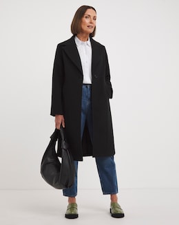 Black Lined Single Breasted Coat