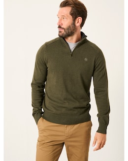 FatFace Rye 1/2 Neck Jumper (Regular &amp; Tall) - Green