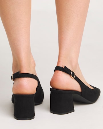 Henrietta Flexi Sole Block Heel Slingback Shoe Wide E fit